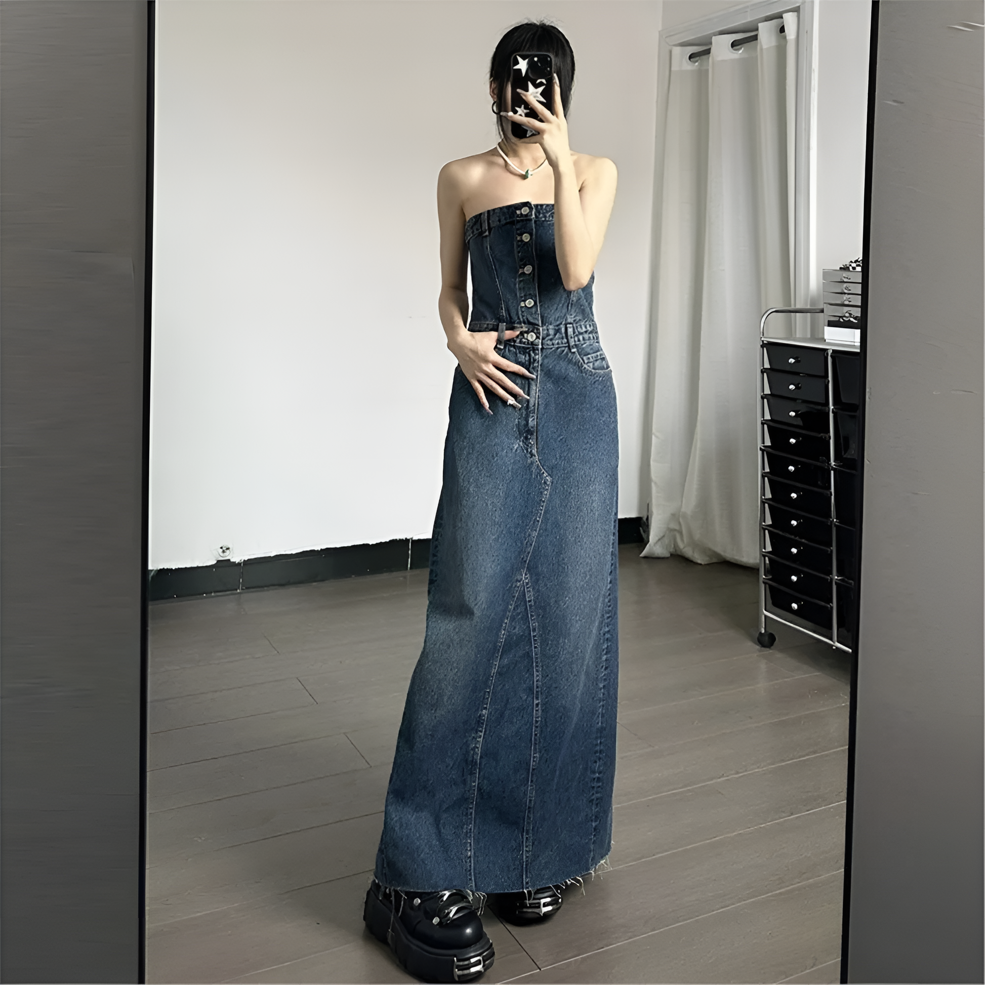 Robe en jean Maeve Sculpted Elegance