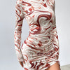 Art in Motion – Abstract Printed Crew Neck Dress
