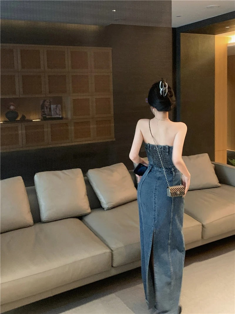 Robe en jean Maeve Sculpted Elegance