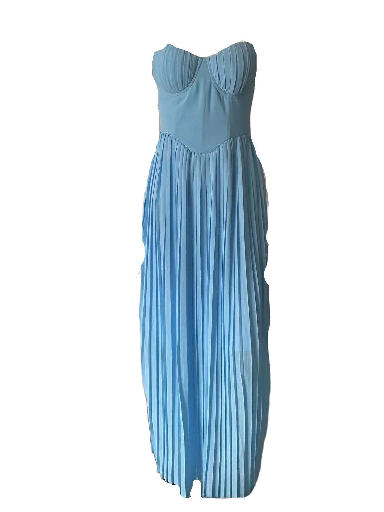 Robe longue bustier froncée Blue Moon Allure