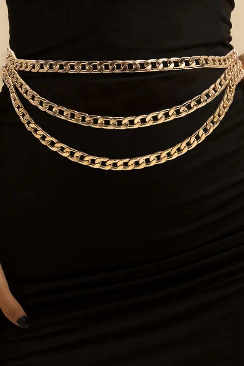 Metal Triple - Layered Chain Belt - Lustreve