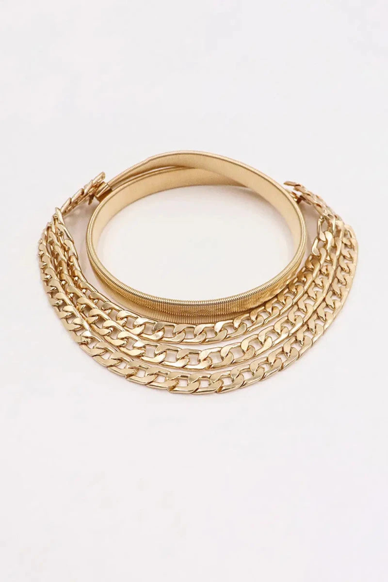 Metal Triple - Layered Chain Belt - Lustreve