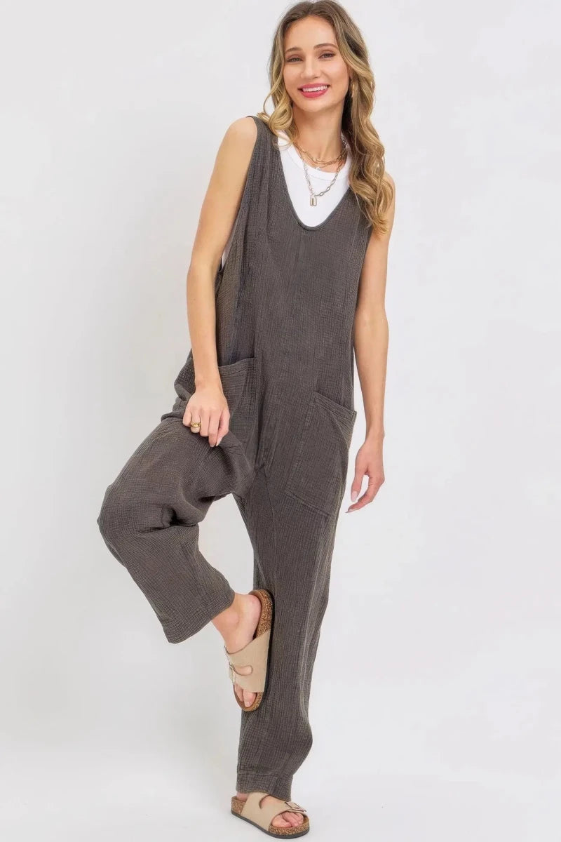 Mineral Washed Summer Jumpsuit - Lustreve