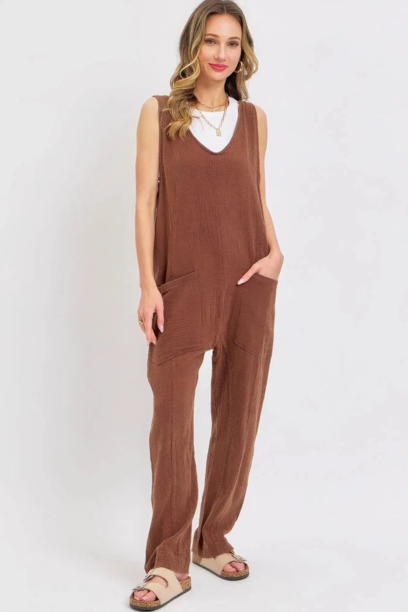 Mineral Washed Summer Jumpsuit - Lustreve