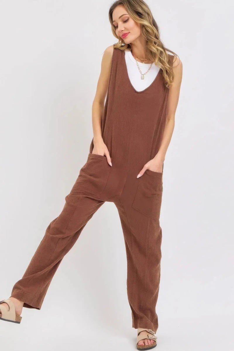 Mineral Washed Summer Jumpsuit - Lustreve