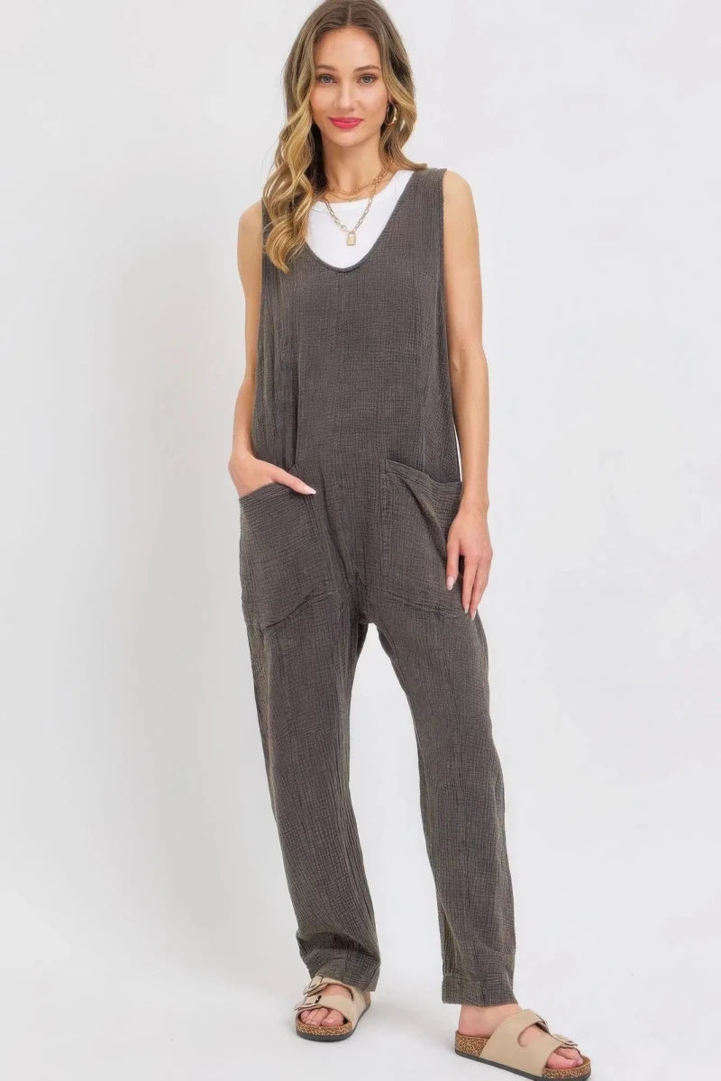 Mineral Washed Summer Jumpsuit - Lustreve