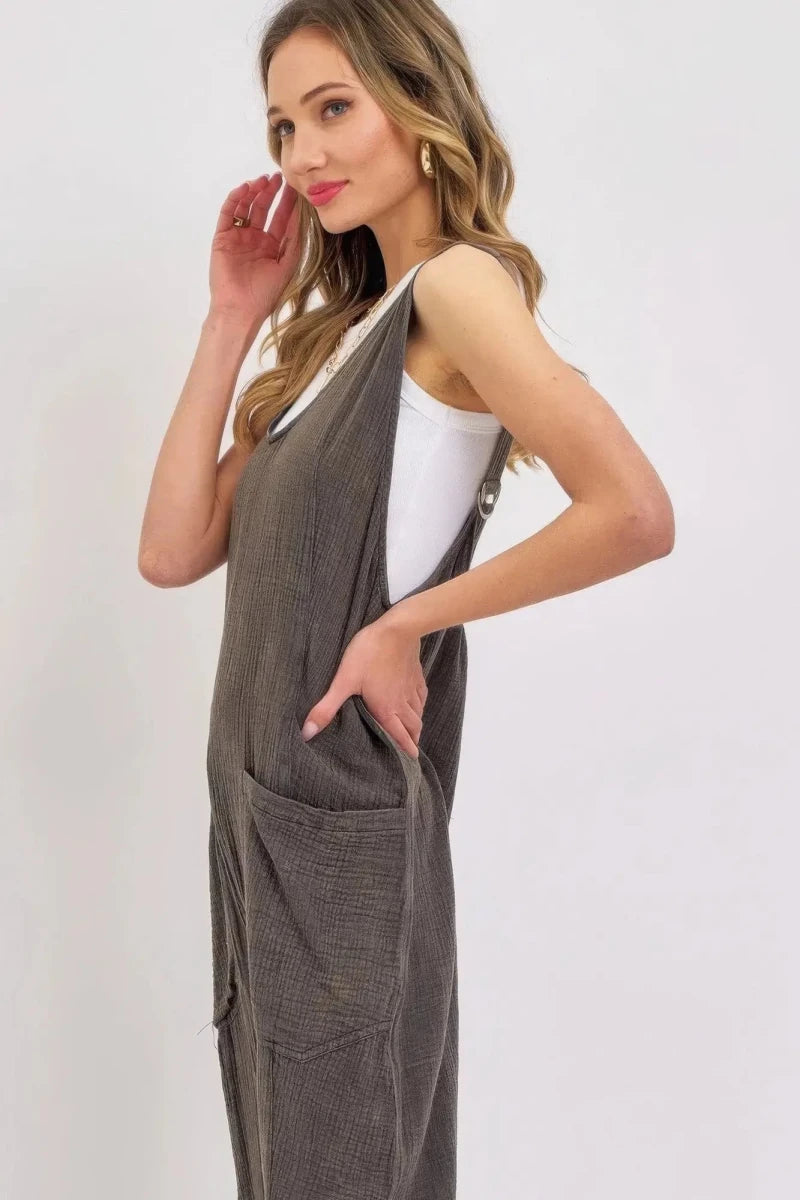 Mineral Washed Summer Jumpsuit - Lustreve