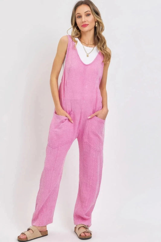 Mineral Washed Summer Jumpsuit - Lustreve