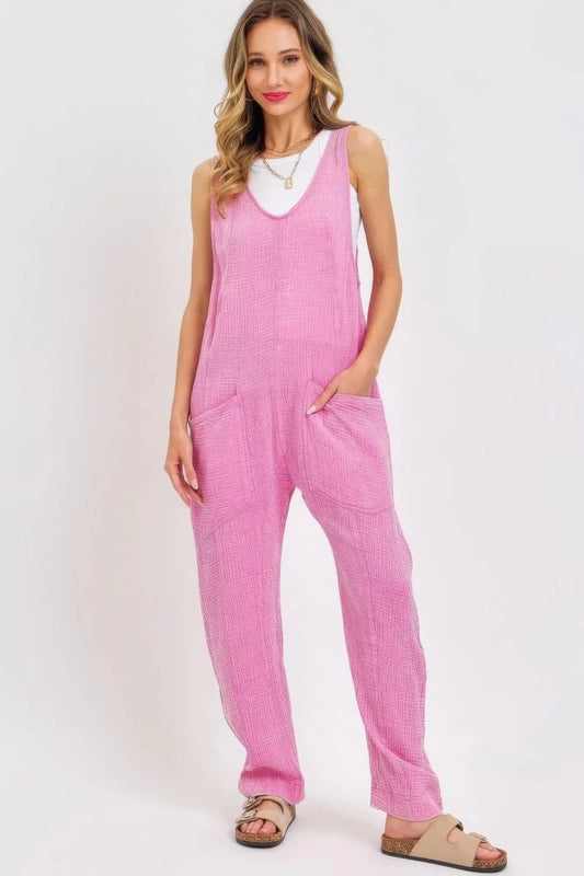 Mineral Washed Summer Jumpsuit - Lustreve