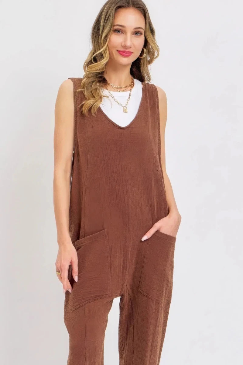 Mineral Washed Summer Jumpsuit - Lustreve