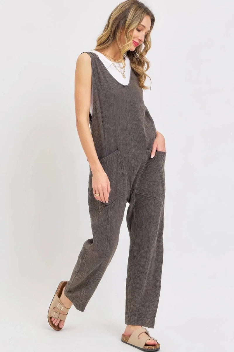 Mineral Washed Summer Jumpsuit - Lustreve