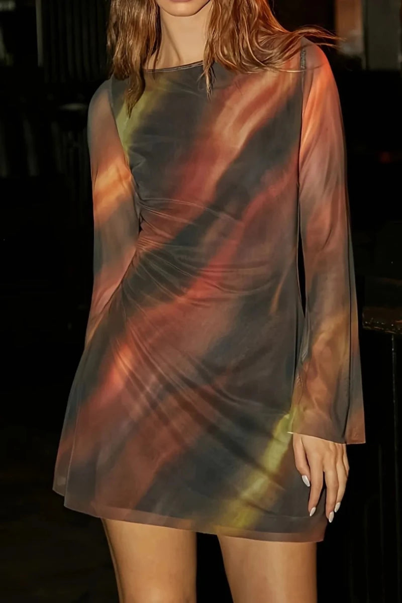 Nocturne Maeve Ember - Swish Mesh Mini Dress - Lustreve