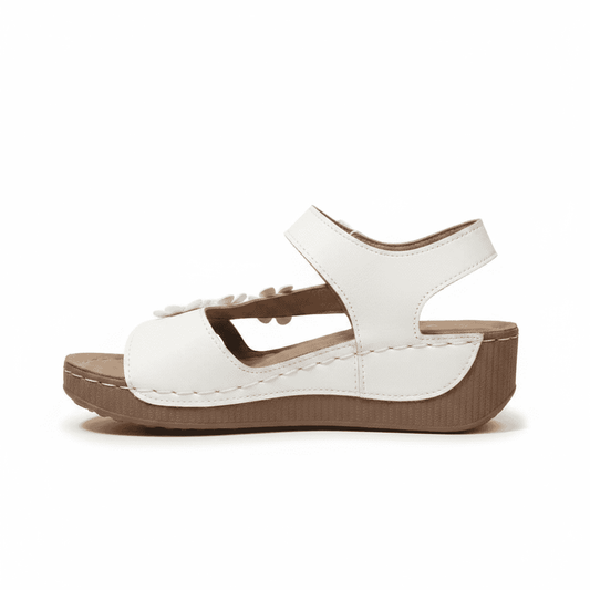 Coastal Bloom floral Embellished Wedge Sandals
