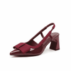 Midnight Elegance Bow Sling Heels