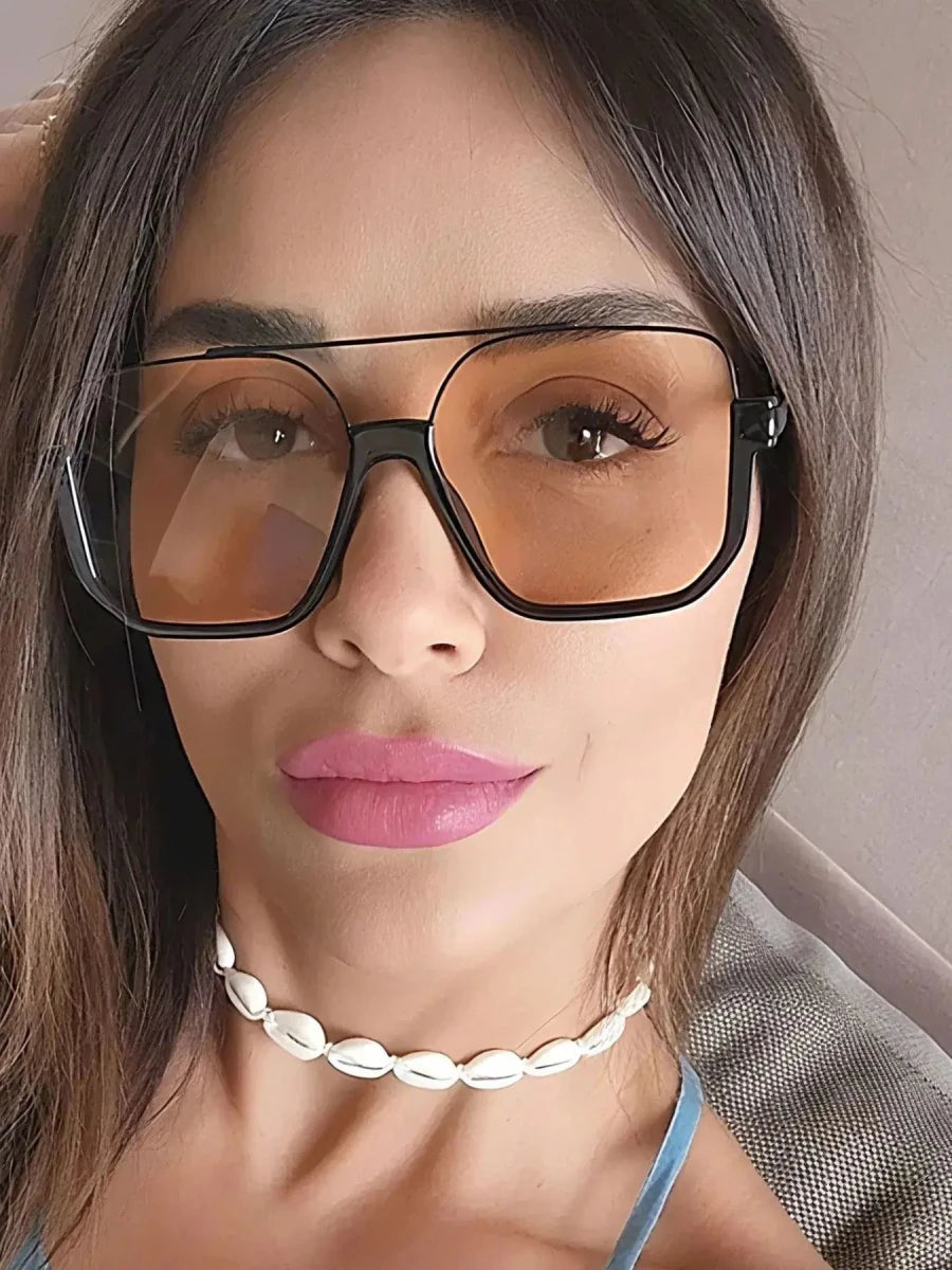 Oversized Square Frame Fashion Sunglasses - Lustreve