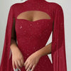 Own the Night Aurelia Stardust Cape Mini Dress - Lustreve