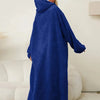 Pocketed Contrast Long Sleeve Hooded Lounge Dress - Lustreve