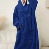 Pocketed Contrast Long Sleeve Hooded Lounge Dress - Lustreve
