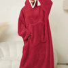 Pocketed Contrast Long Sleeve Hooded Lounge Dress - Lustreve