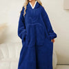 Pocketed Contrast Long Sleeve Hooded Lounge Dress - Lustreve