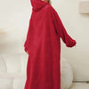 Pocketed Contrast Long Sleeve Hooded Lounge Dress - Lustreve