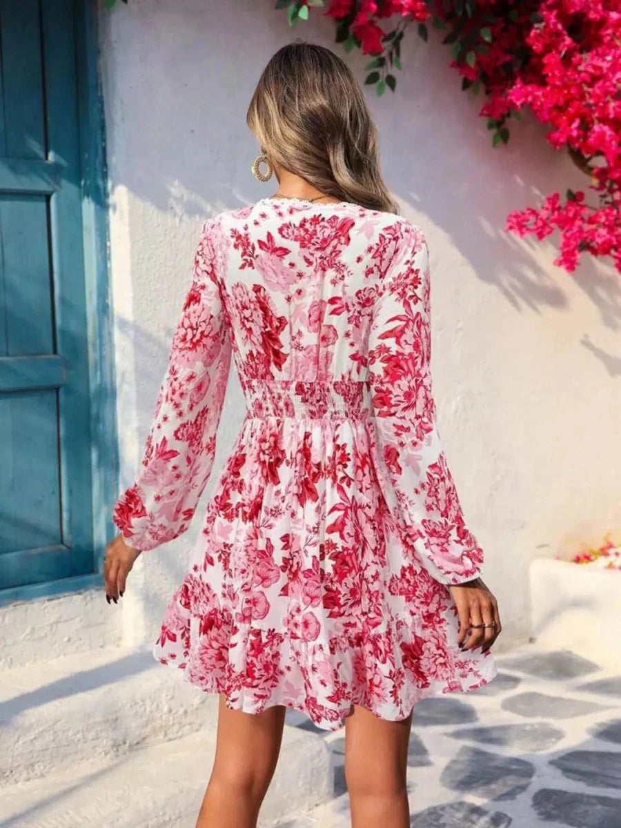 Postcards From Paradise Floral Mini Dress - Lustreve