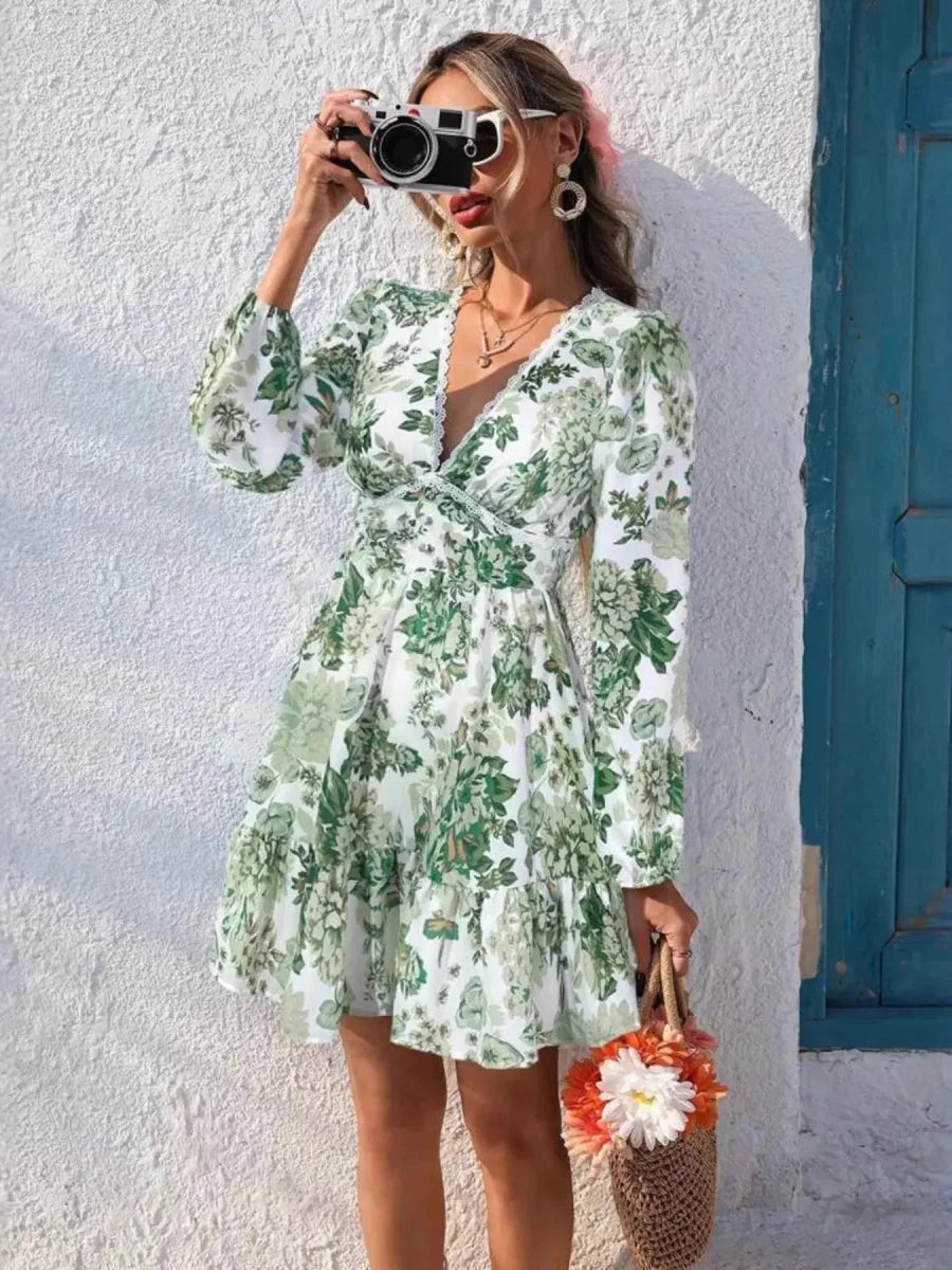 Postcards From Paradise Floral Mini Dress - Lustreve