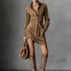 Power Moves Only Belted Shirt Mini Dress - Lustreve