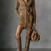 Power Moves Only Belted Shirt Mini Dress - Lustreve