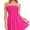 Pretty in Pink & Ready to Twirl Tube Mini Dress – Hot Pink - Lustreve