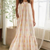 Printed Maxi Lounge Dress with Ruffled Hem - Lustreve
