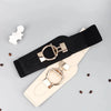 PU Elastic Wide Belt with Alloy Buckle - Lustreve