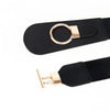 PU Elastic Wide Belt with Alloy Buckle - Lustreve