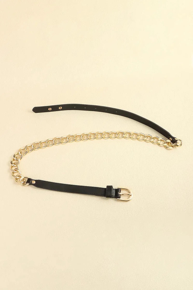 PU Leather Chain Belt - Lustreve