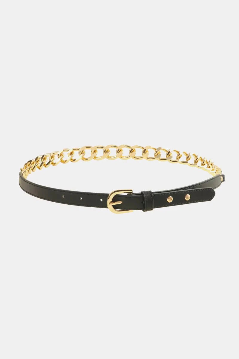 PU Leather Chain Belt - Lustreve