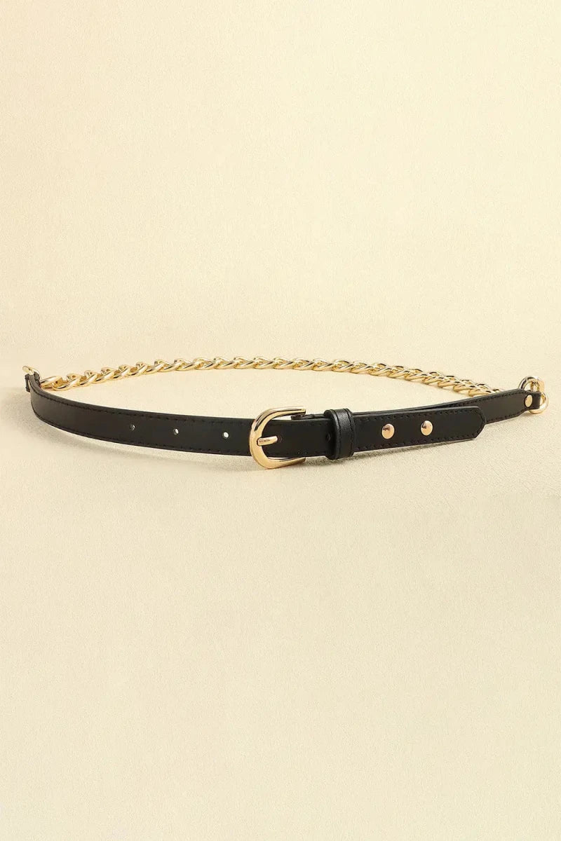 PU Leather Chain Belt - Lustreve