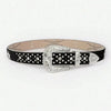 PU Leather Inlaid Rhinestone Belt - Lustreve