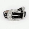 PU Leather Inlaid Rhinestone Belt - Lustreve