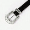 PU Leather Inlaid Rhinestone Belt - Lustreve