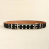 PU Leather Two Row Eyelet Belt - Lustreve