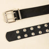 PU Leather Two Row Eyelet Belt - Lustreve