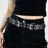 PU Leather Two Row Eyelet Belt - Lustreve