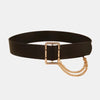 PU Leather Wide Belt with Chain - Lustreve