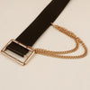 PU Leather Wide Belt with Chain - Lustreve