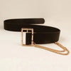 PU Leather Wide Belt with Chain - Lustreve