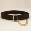 PU Leather Wide Belt with Chain - Lustreve