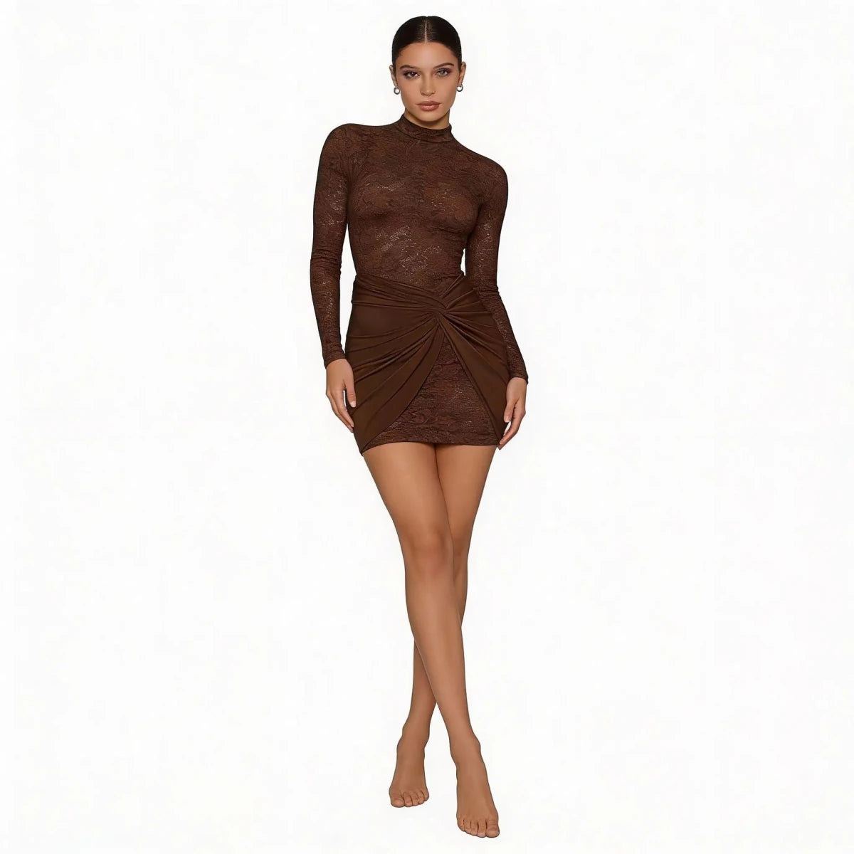 Pure Temptation Maeve Lace - Twist Mini Dress - Lustreve