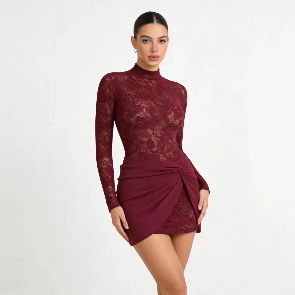 Pure Temptation Maeve Lace - Twist Mini Dress - Lustreve