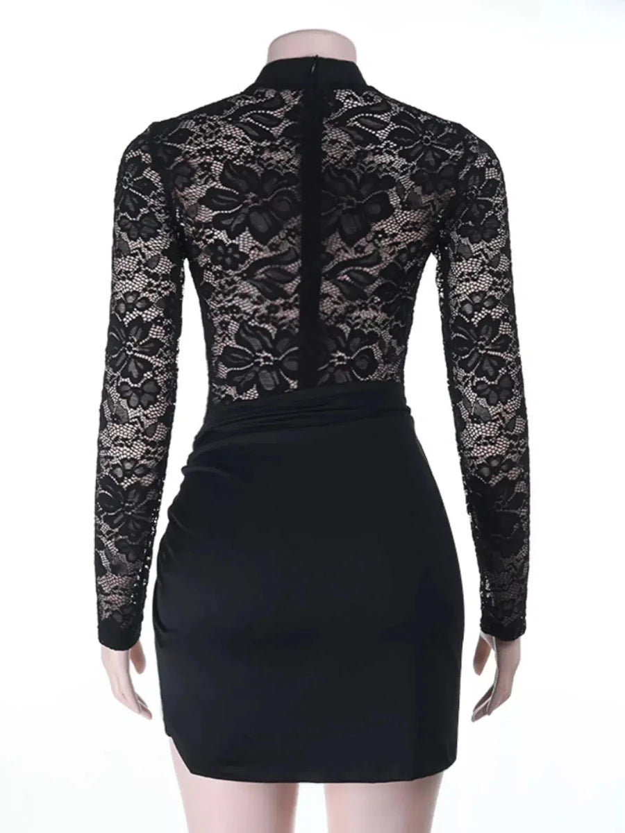Pure Temptation Maeve Lace - Twist Mini Dress - Lustreve