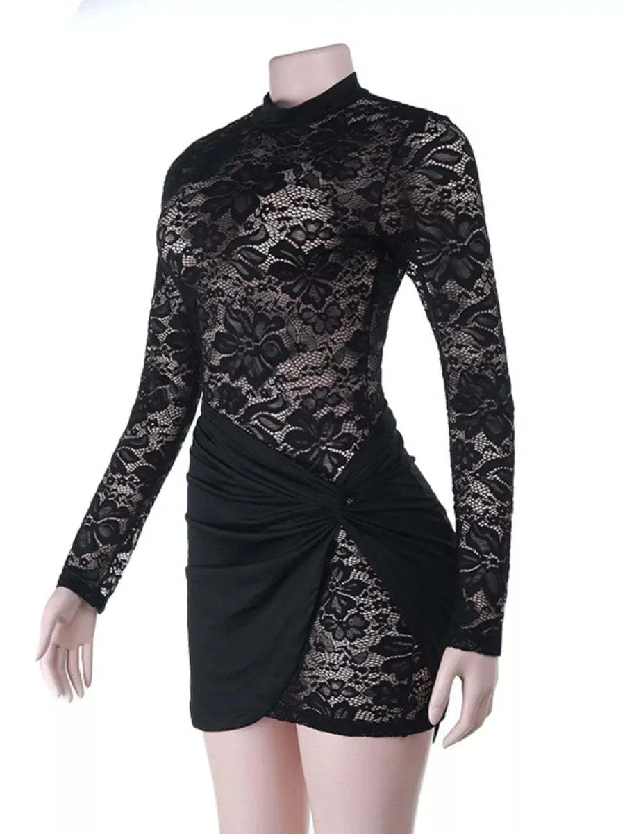 Pure Temptation Maeve Lace - Twist Mini Dress - Lustreve